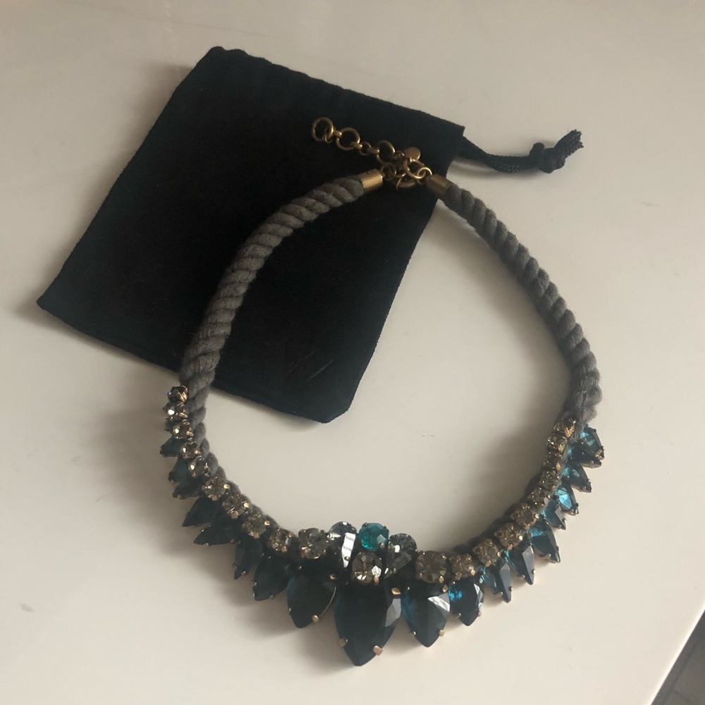 J. crew emerald gold statement necklace